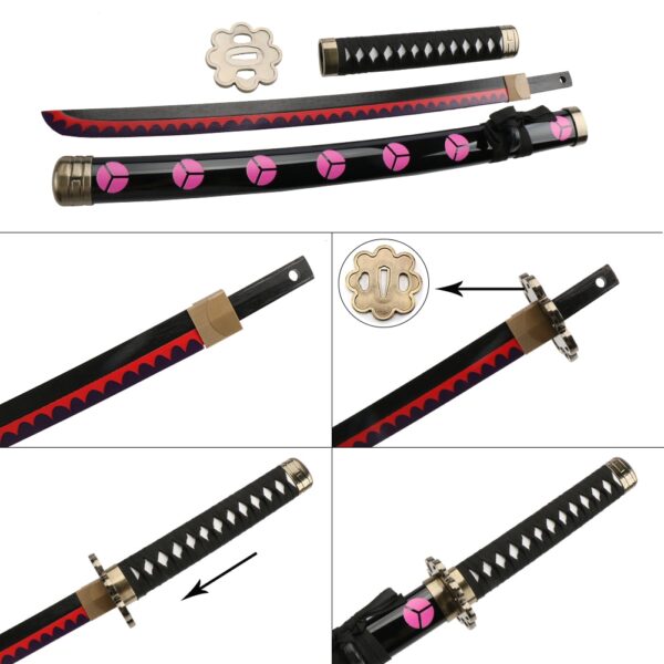 80cm One Piece Zoro Sword Katana Enma Doctor Luo Kitetsu Shusui Yubashiri Wado Ichimonji Bamboo Wood