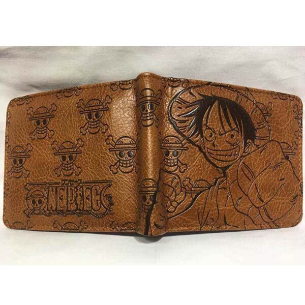 Cartoon One Piece Luffy Embossed Short Wallet PU Leather Short Wallet Snorlax Charmander Cute Small Purse