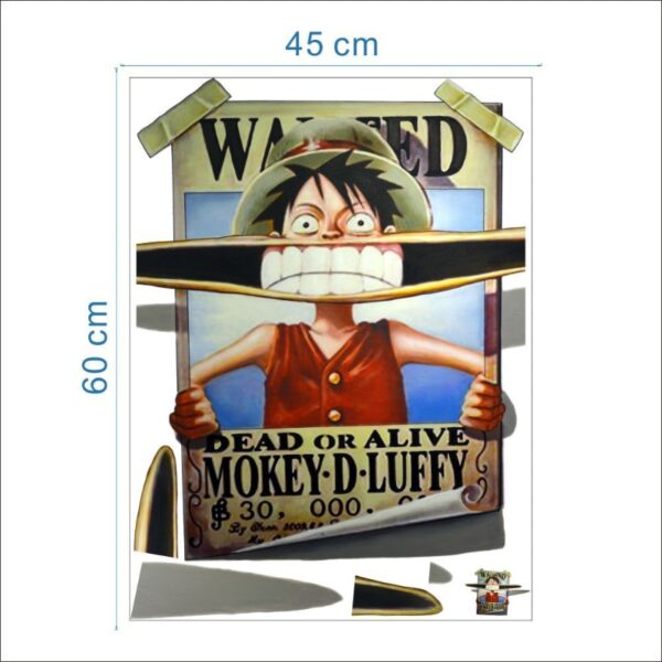 One Piece Luffy Roronoa Zoro 3D Window Broken Hole Wall Stickers For Kids Room Home Decoration