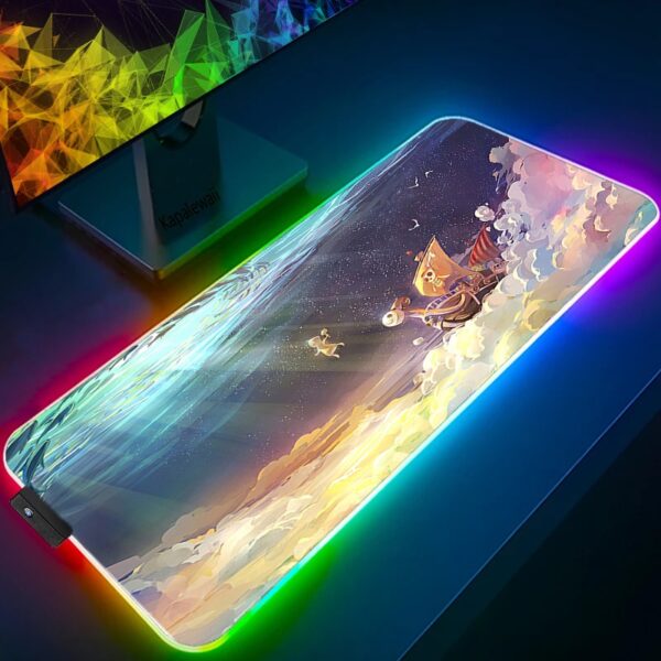 LED Light Mause Pad For Computer Mouse Pad Anime Desk Mat PC Gamer Cabinet For Office