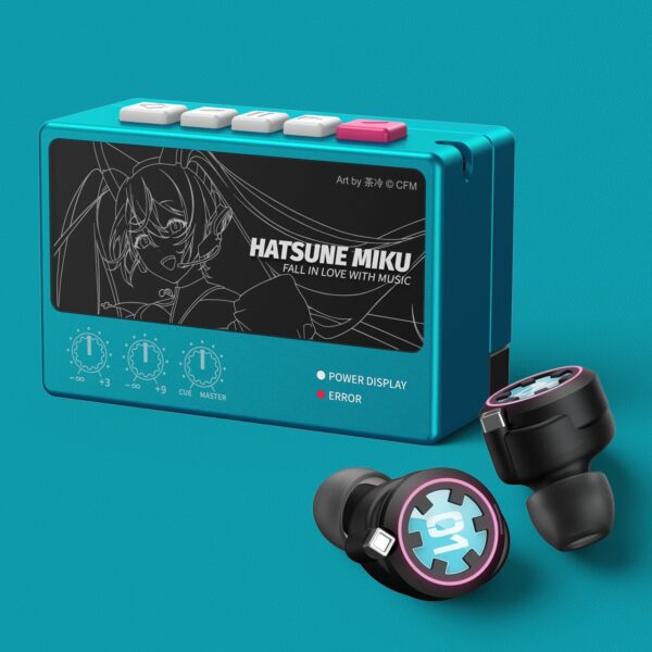 Anime Miku LOVE MUSIC Vintage Radio Wireless Bluetooth 5.2 Headphone Pro Noise Cancellation IPX5 HIFI Earbuds