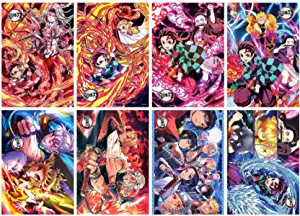 CHNLML 8Pcs Anime Posters 17x12in, Coated Paper Material (Demon Slayer-2)