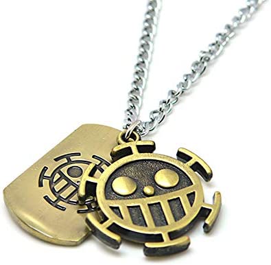 KOGNGU Trafalgar Law Necklace: Anime Cosplay Metal Chain & Bronze Pendant