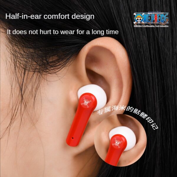 Kawaii One Piece Wireless Headphones Bluetooth Cartoon Anime Smart Touch Control Noise Reduction Earhooks Waterproof Headset