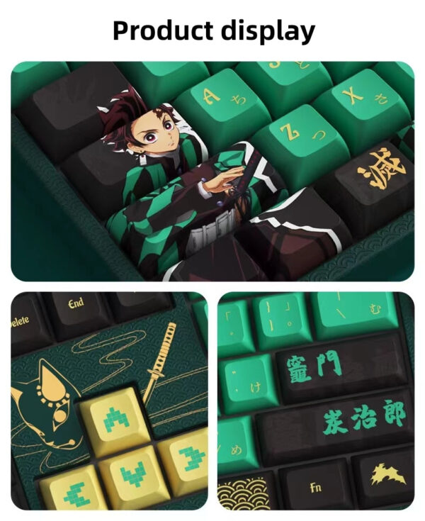 DEMON SLAYE Keyboard Tanjirou/Nezuko Mechanical Keyboard Three-mode wireless RGB backlit gaming office desktop esports Keyboard