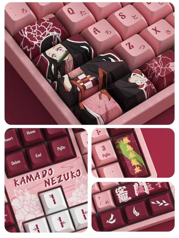 DEMON SLAYE Keyboard Tanjirou/Nezuko Mechanical Keyboard Three-mode wireless RGB backlit gaming office desktop esports Keyboard