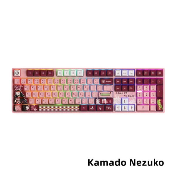 DEMON SLAYE Keyboard Tanjirou/Nezuko Mechanical Keyboard Three-mode wireless RGB backlit gaming office desktop esports Keyboard