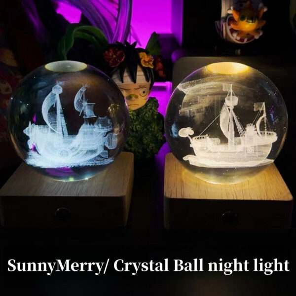 One Piece Crystal Ball Sunny/Merry Night Light: Exquisite DIY Rechargeable Luminous Night Light