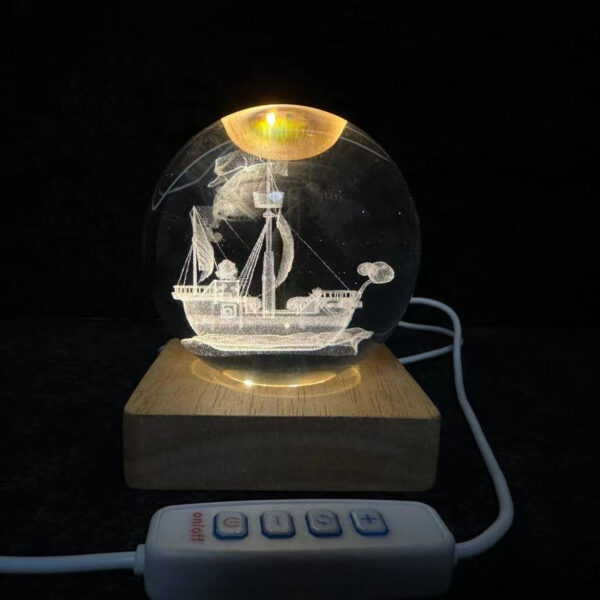 One Piece Crystal Ball Sunny/Merry Night Light: Exquisite DIY Rechargeable Luminous Night Light