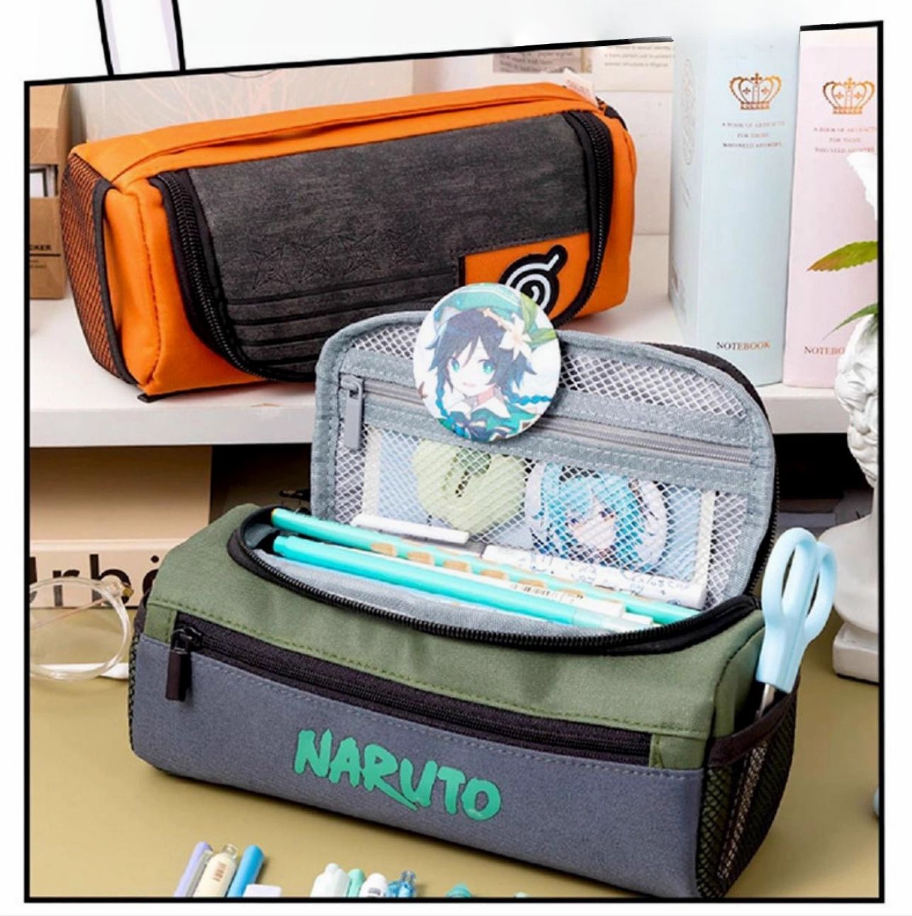 Naruto Pencil Case: Multifunctional Large-Capacity Handheld Stationery Box