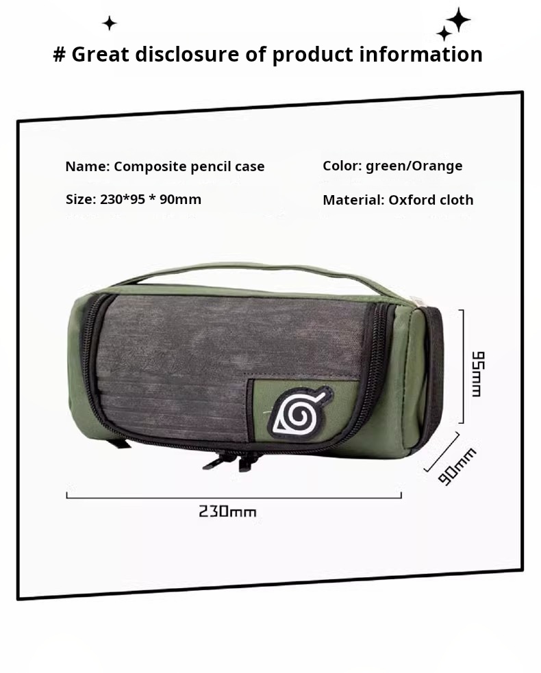 Naruto Pencil Case: Multifunctional Large-Capacity Handheld Stationery Box