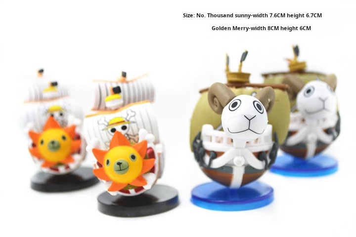 Thousand Sunny Golden Merry Pirate Ship Glass Ornament from One Piece