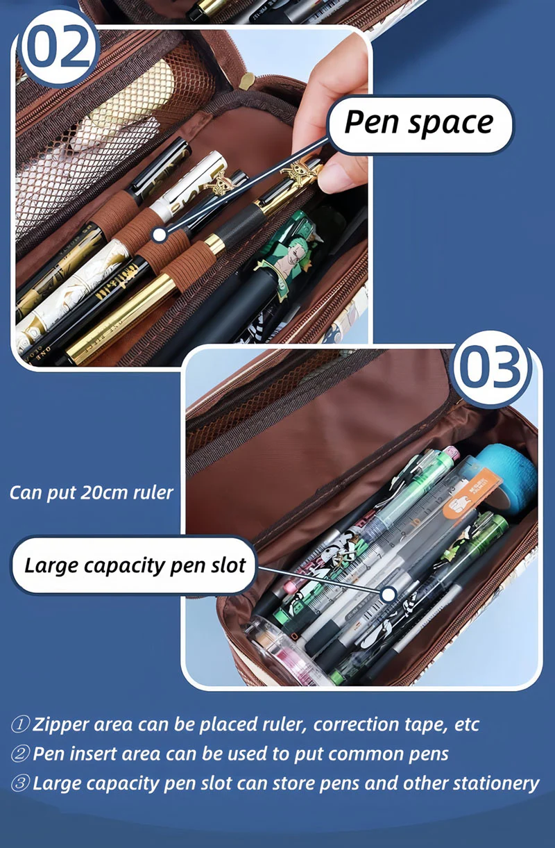 Luffy/Chopper/Zoro/Sanji figure pen bag with sufficient capacity