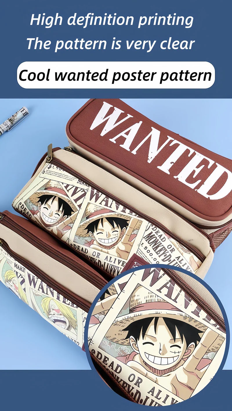 Luffy/Chopper/Zoro/Sanji figure pen bag with sufficient capacity