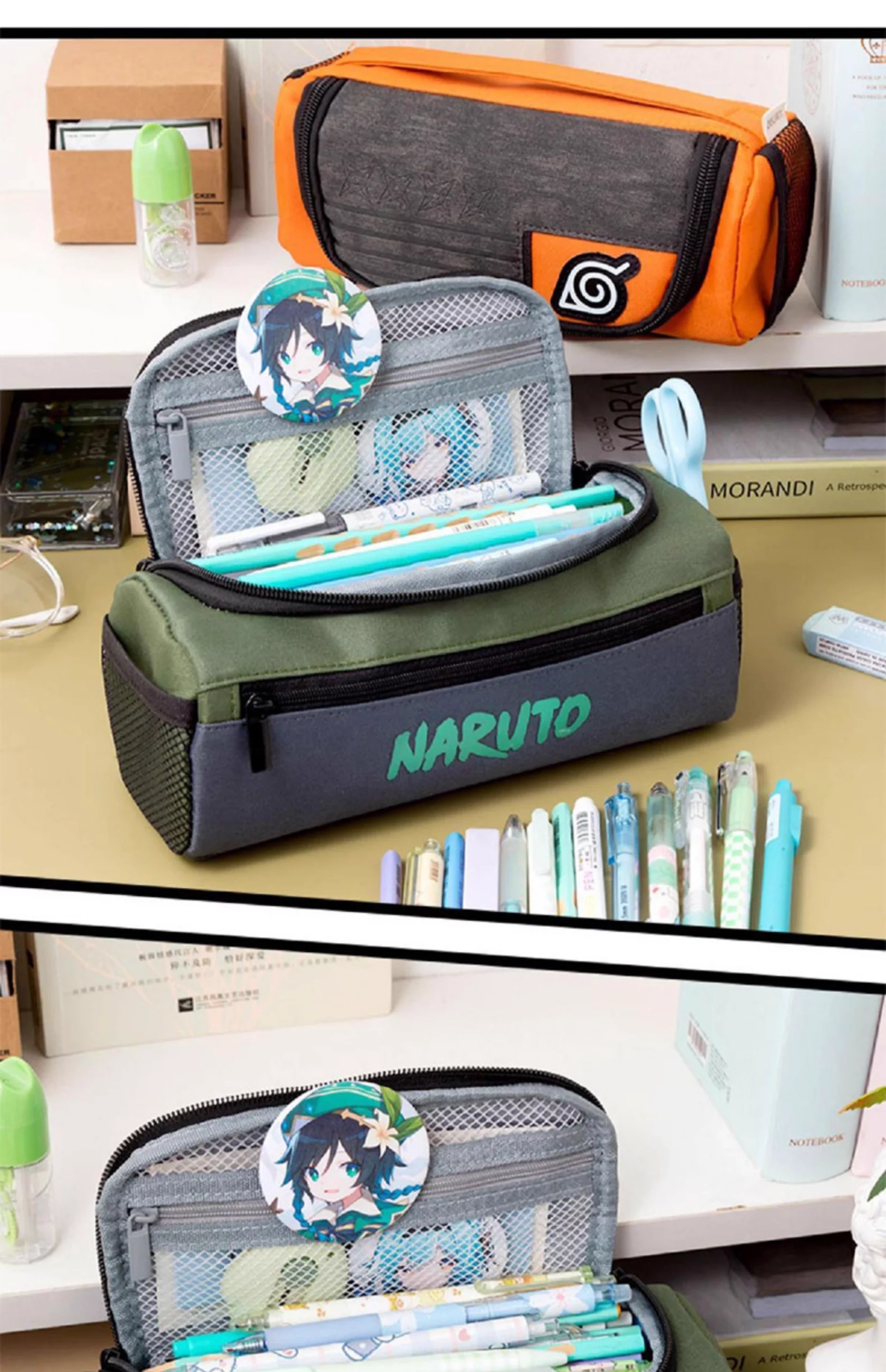 Naruto Pencil Case: Multifunctional Large-Capacity Handheld Stationery Box