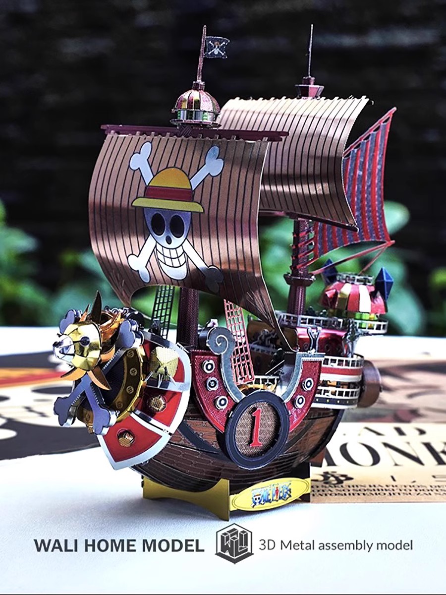 Metal Assembly Model 3D One Piece 3D Puzzle Toy Birthday Gift Thousand Sunny Ship Adult Building Blocks