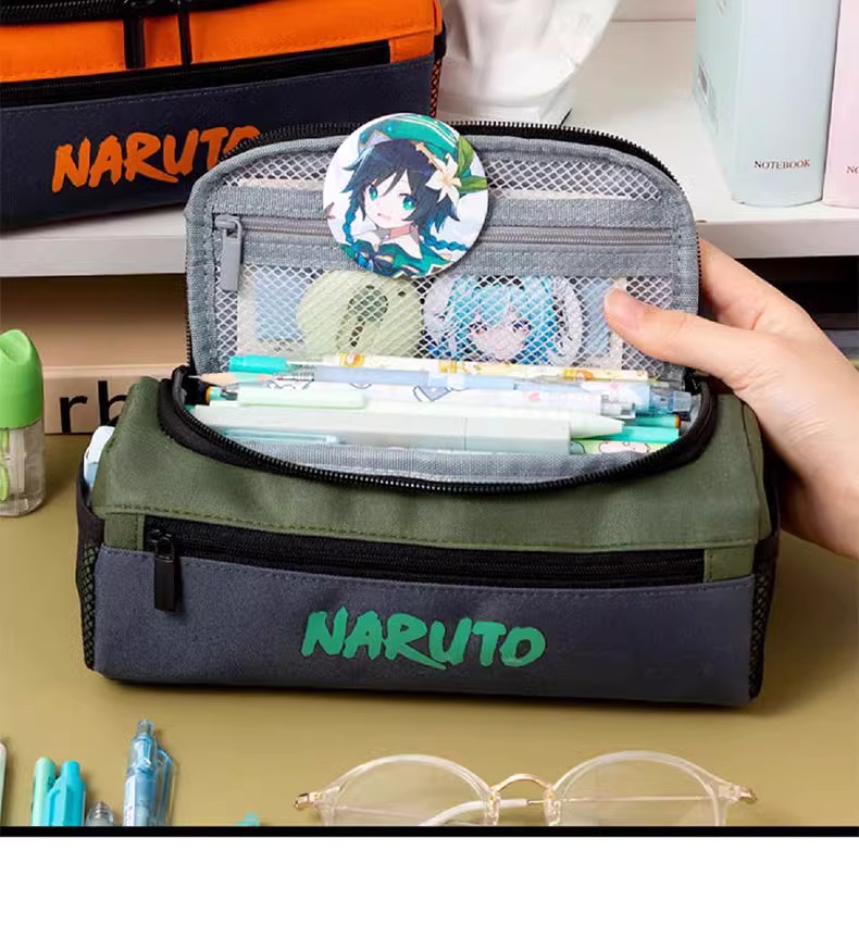 Naruto Pencil Case: Multifunctional Large-Capacity Handheld Stationery Box