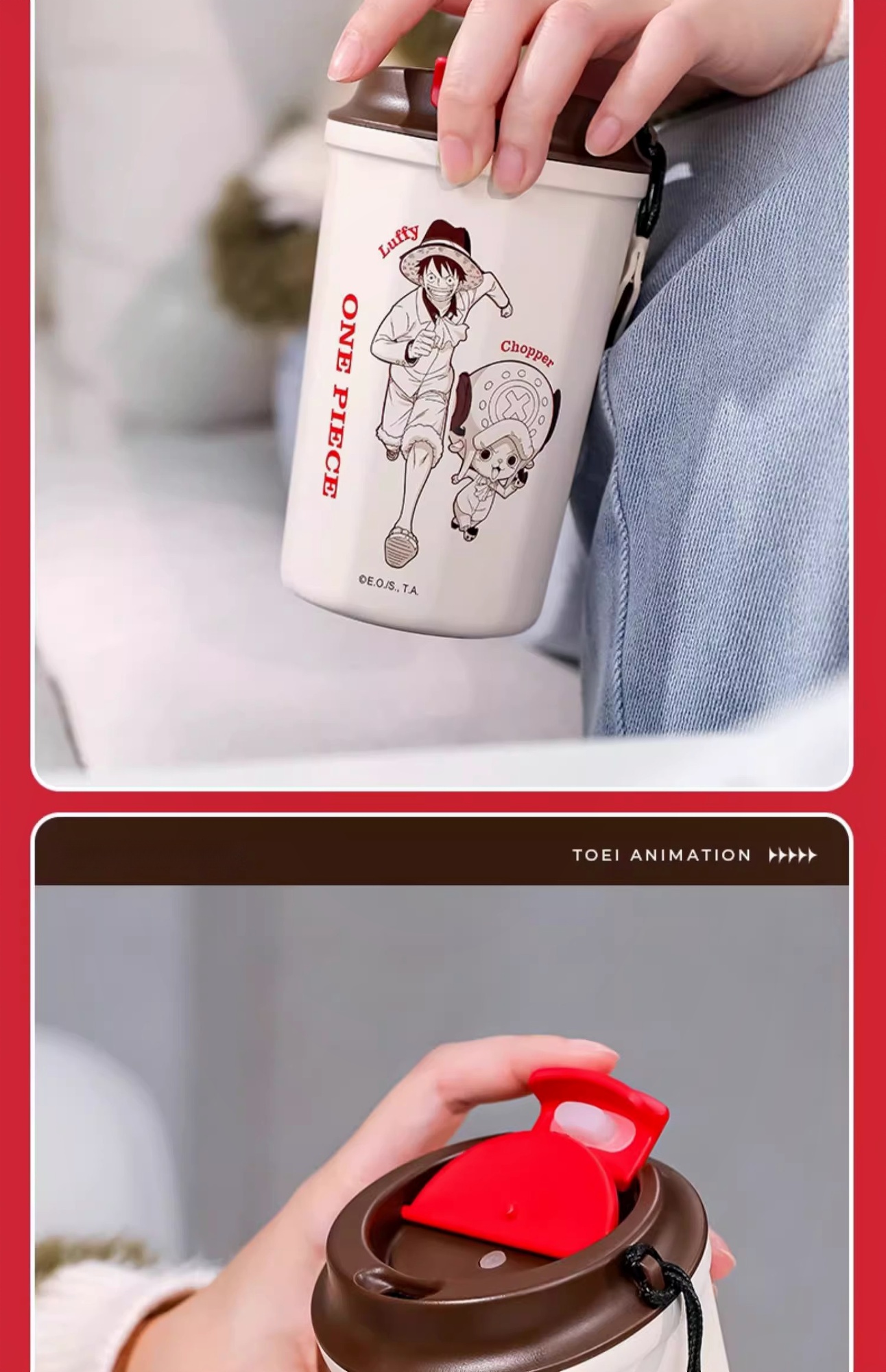 One Piece Diamond Coffee Cup Stainless Steel Insulated Cup Water Bottle Anime Merchandise Gift