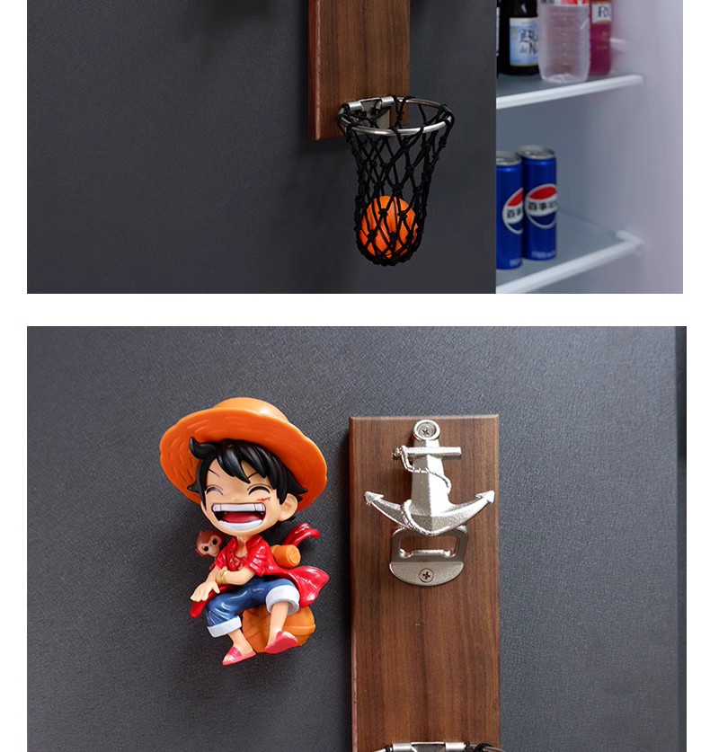 One Piece Refrigerator Magnets - Luffy and Zoro Magnetic Stickers, Creative 3D Cartoon Anime Character Refrigerator Decoration