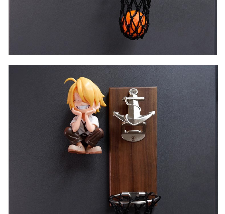 One Piece Refrigerator Magnets - Luffy and Zoro Magnetic Stickers, Creative 3D Cartoon Anime Character Refrigerator Decoration