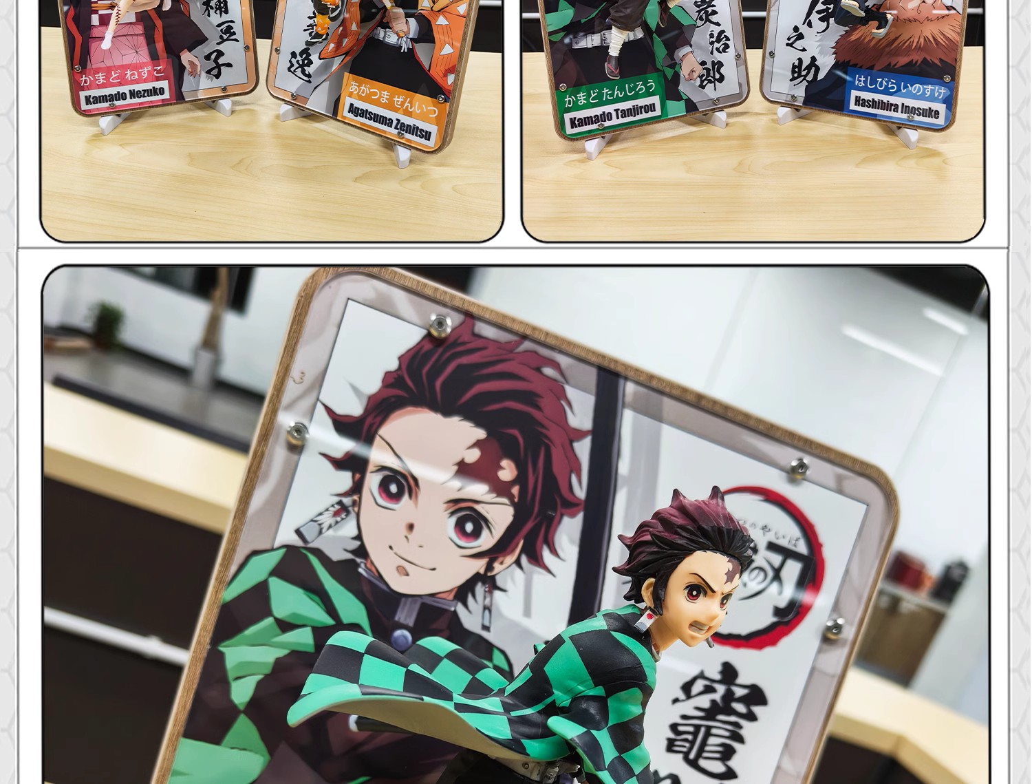 Demon Slayer: Tanjiro, Nezuko, Inosuke, Zenitsu Anime Figure 3D Art Creative Gift Bandai figures