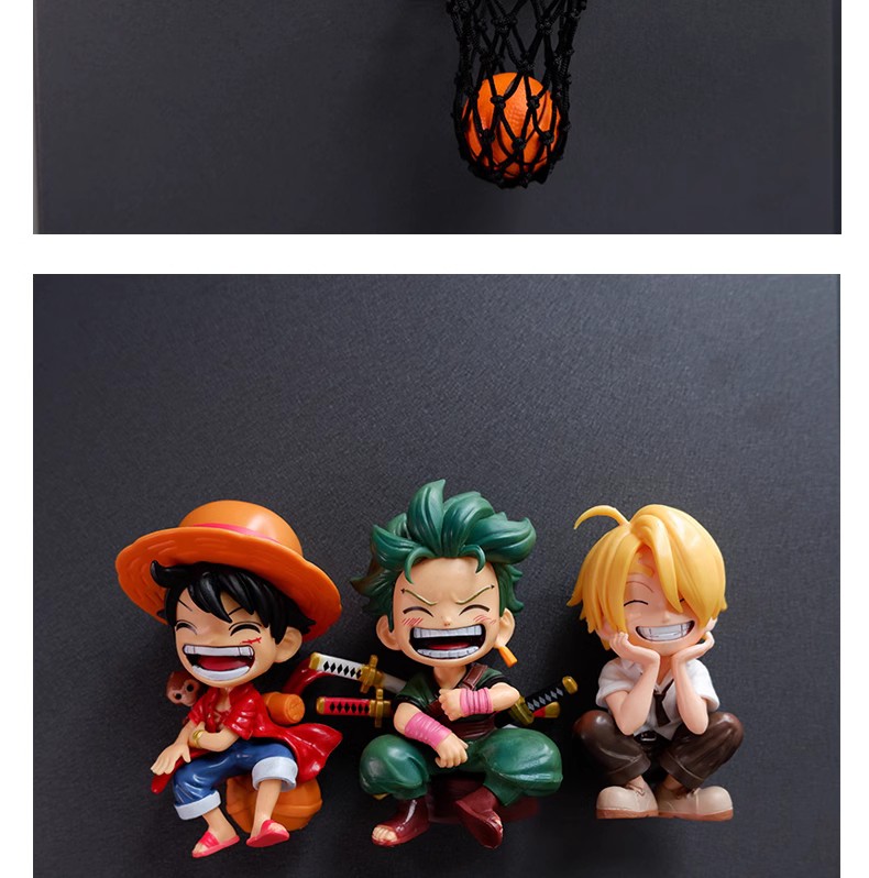 One Piece Refrigerator Magnets - Luffy and Zoro Magnetic Stickers, Creative 3D Cartoon Anime Character Refrigerator Decoration