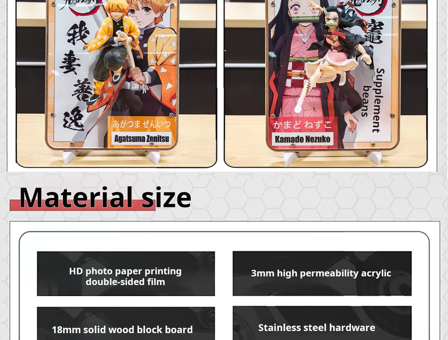 Demon Slayer: Tanjiro, Nezuko, Inosuke, Zenitsu Anime Figure 3D Art Creative Gift Bandai figures