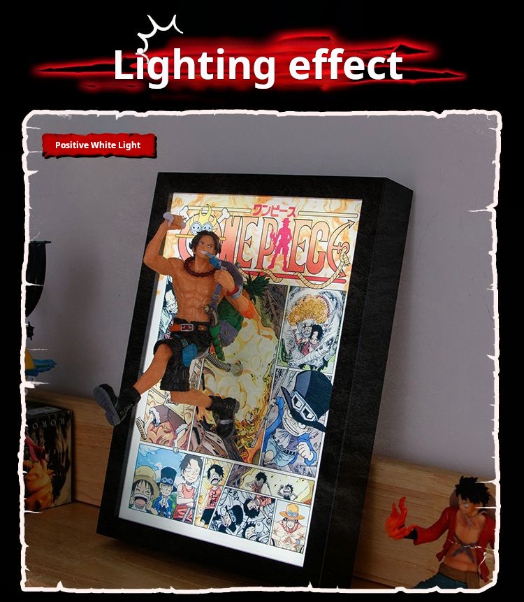 Illuminated One Piece Decorative Art: 3D Luffy Breaking Through Anime Desktop Ornament - A Birthday Gift for Friends and Boys