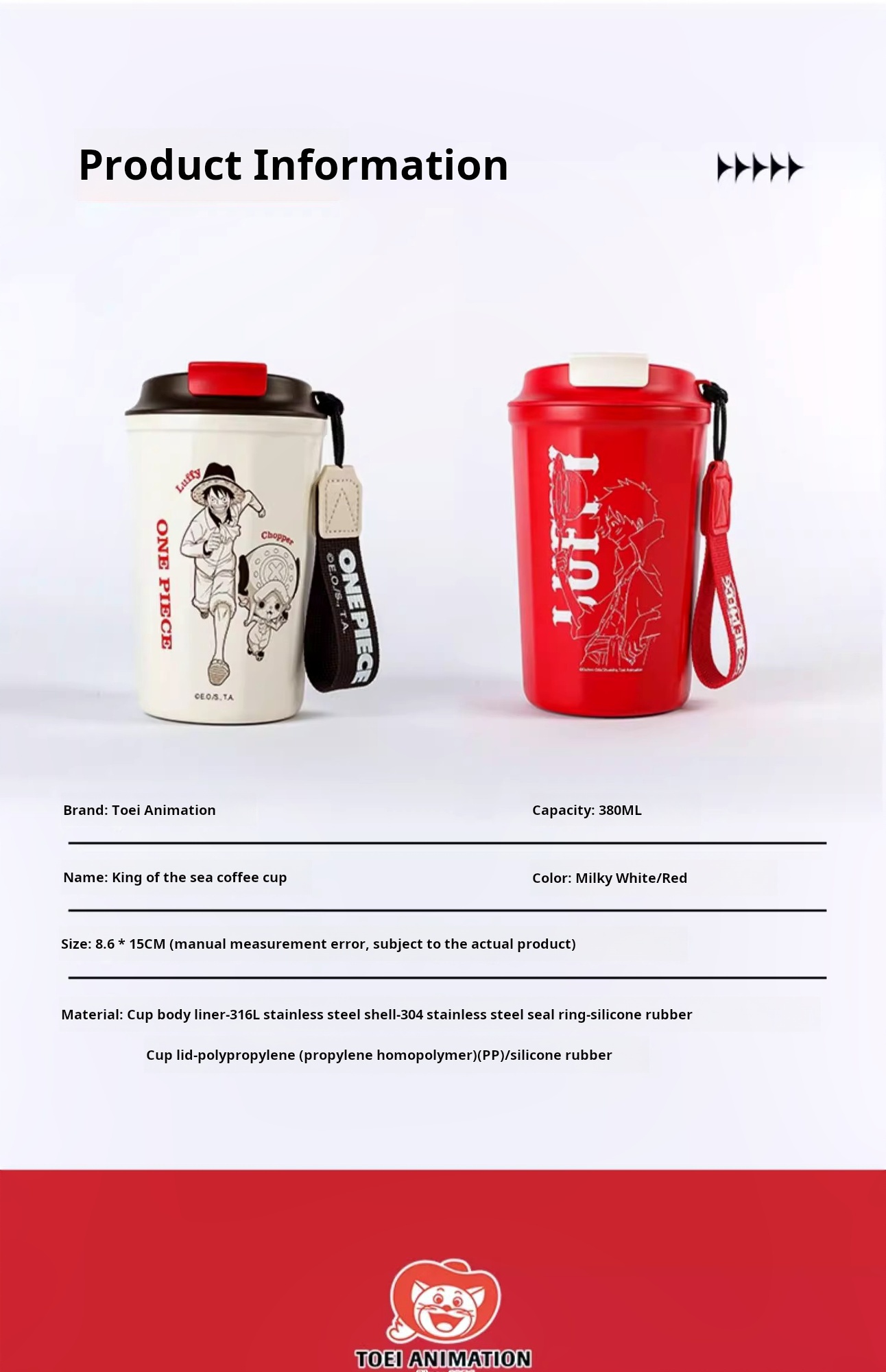 One Piece Diamond Coffee Cup Stainless Steel Insulated Cup Water Bottle Anime Merchandise Gift