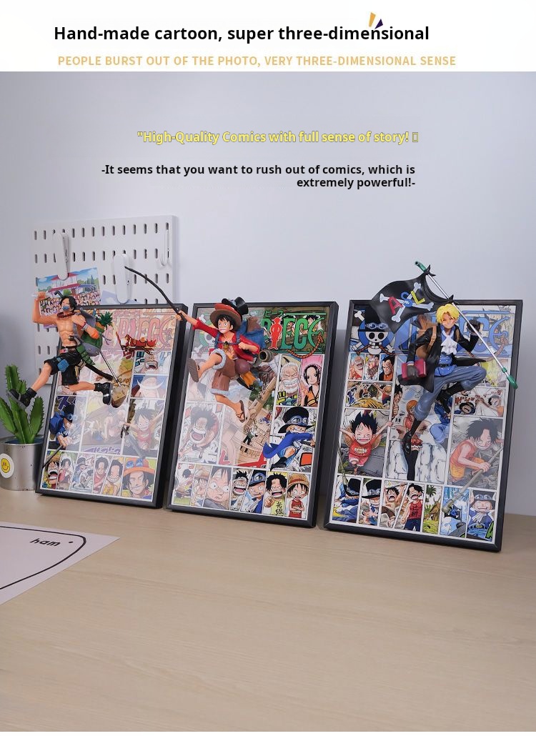 One Piece 3D Figure Painting: Luffy, Ace, and Sabo Burst Out of the Manga, Gear 5 Nika Gift