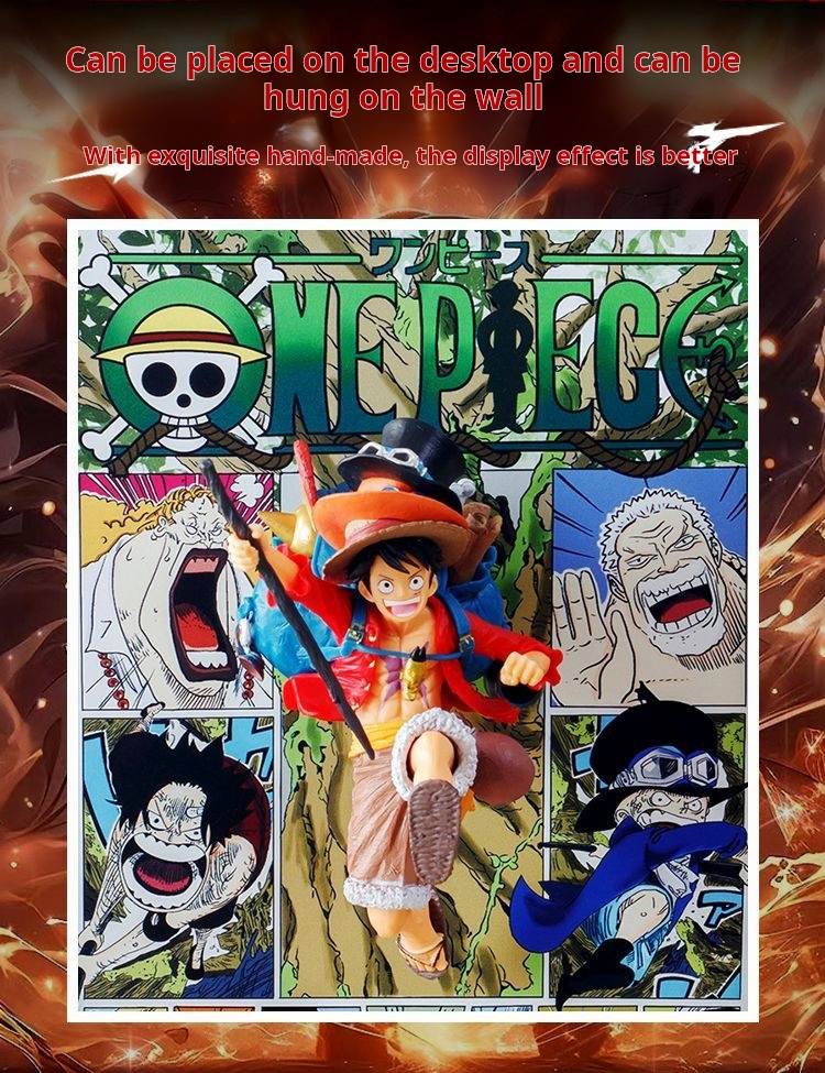 Illuminated One Piece Decorative Art: 3D Luffy Breaking Through Anime Desktop Ornament - A Birthday Gift for Friends and Boys