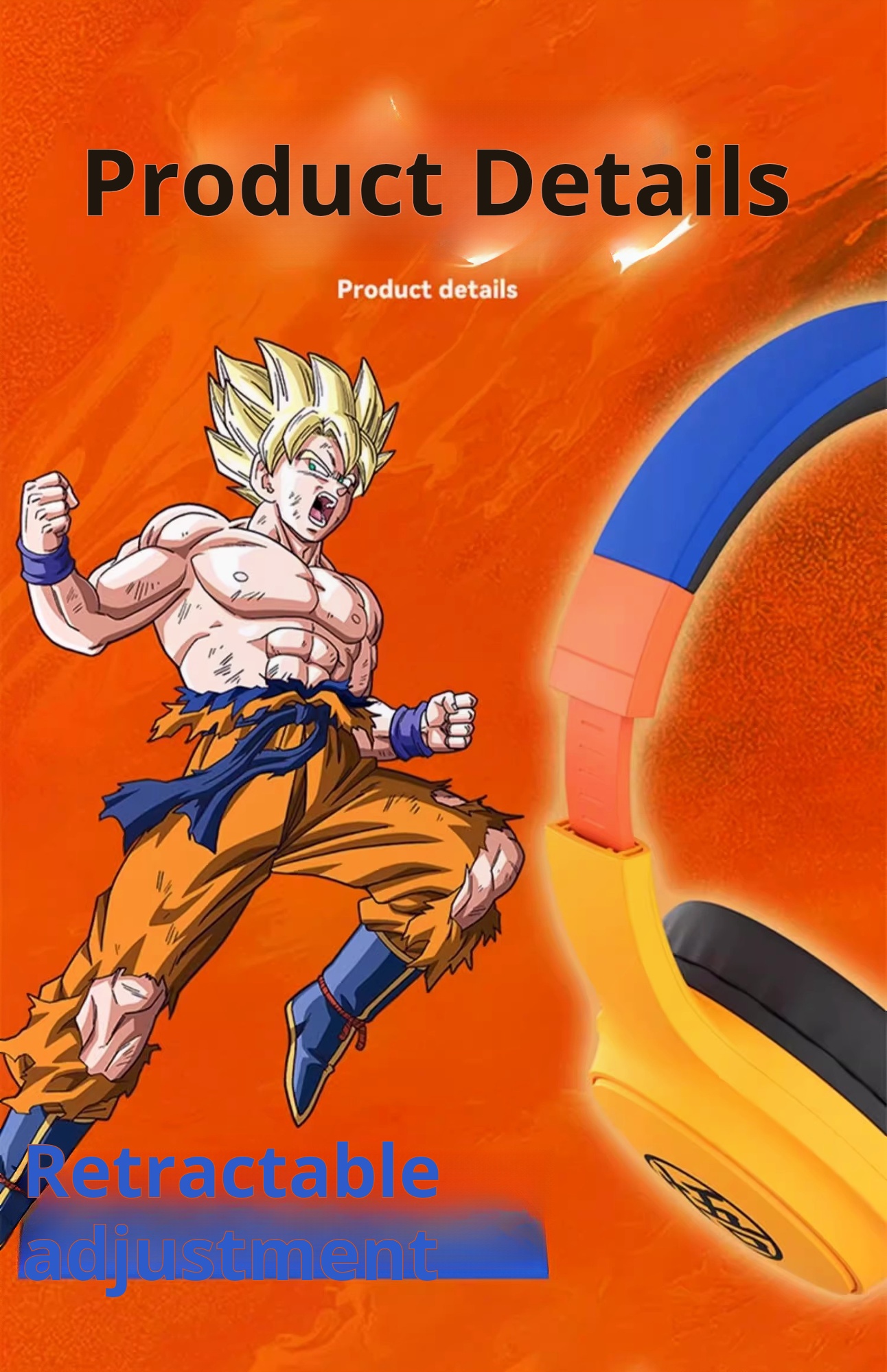 Over-ear wireless Bluetooth headphones with long battery life, Dragon Ball collaboration, ANC active noise cancellation