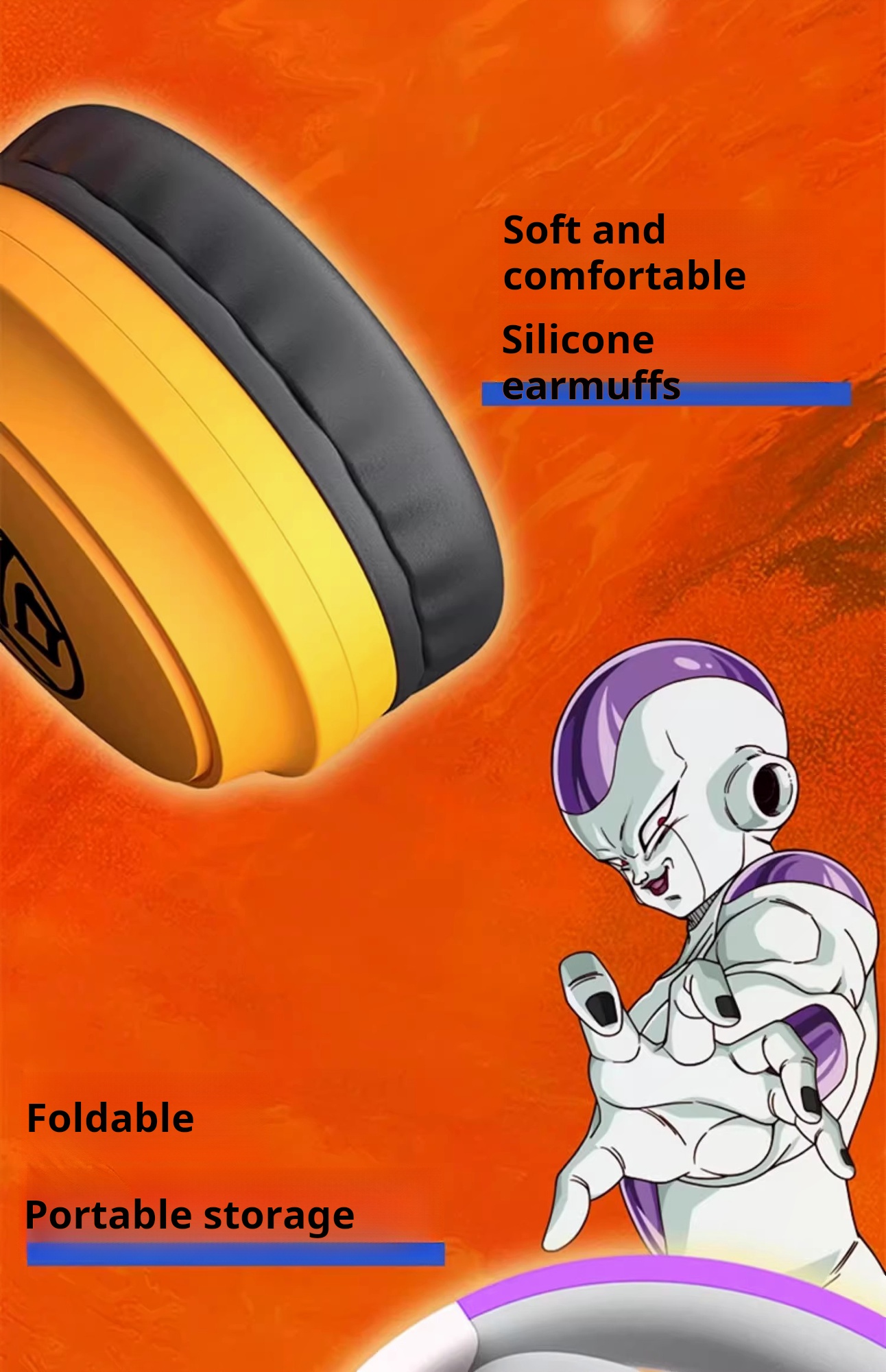 Over-ear wireless Bluetooth headphones with long battery life, Dragon Ball collaboration, ANC active noise cancellation