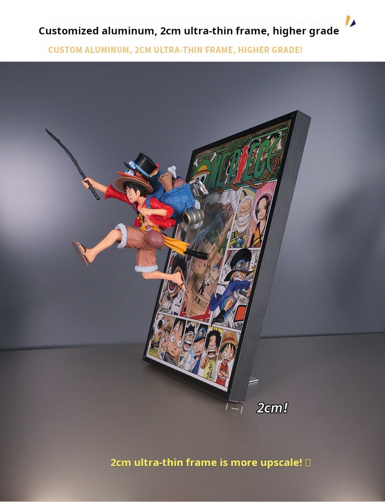 One Piece 3D Figure Painting: Luffy, Ace, and Sabo Burst Out of the Manga, Gear 5 Nika Gift