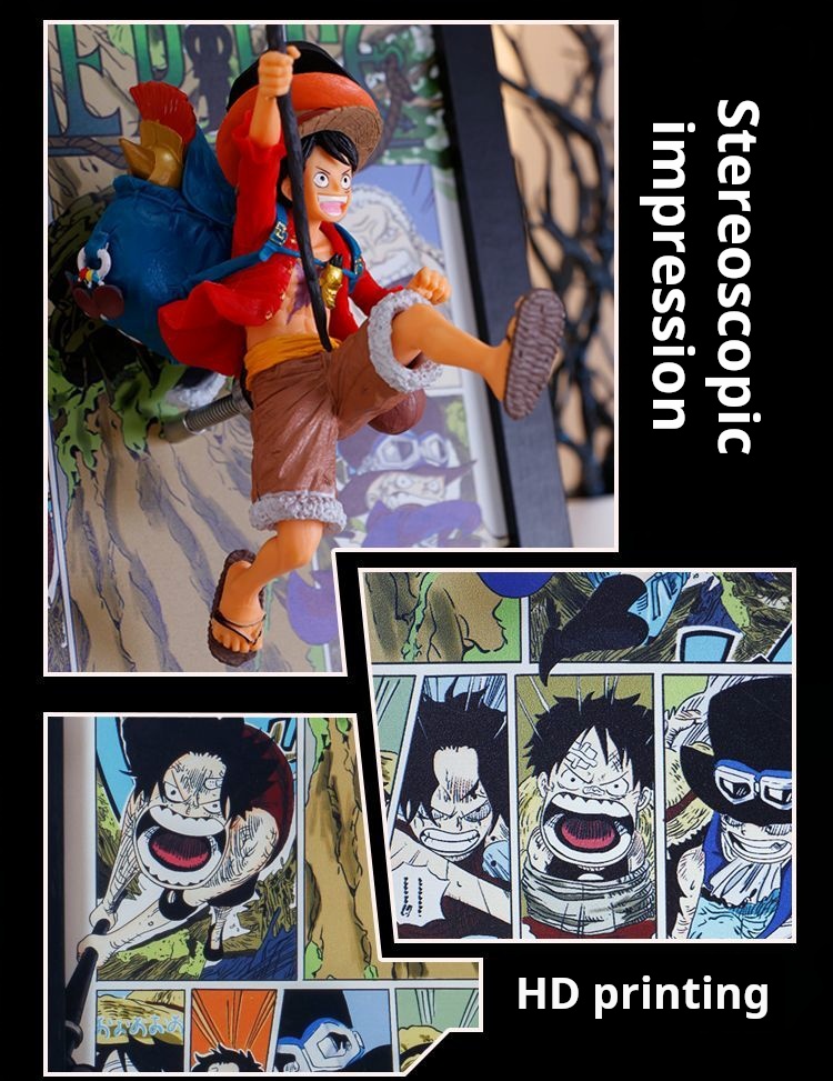 Illuminated One Piece Decorative Art: 3D Luffy Breaking Through Anime Desktop Ornament - A Birthday Gift for Friends and Boys