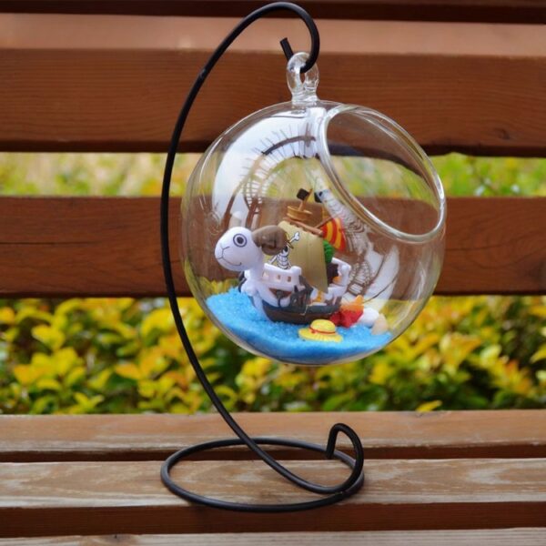 Thousand Sunny Golden Merry Pirate Ship Glass Ornament from One Piece