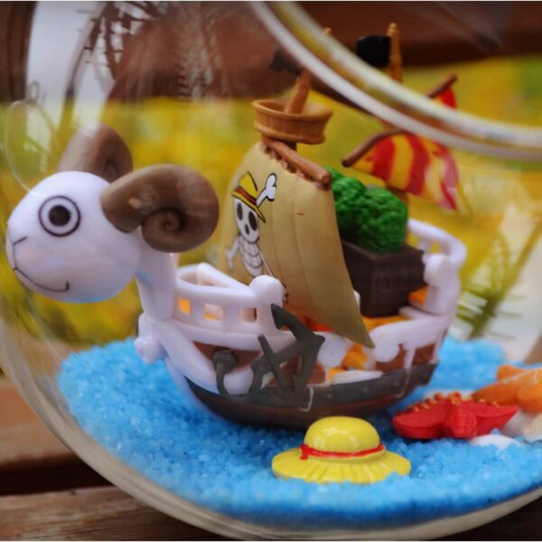 Thousand Sunny Golden Merry Pirate Ship Glass Ornament from One Piece