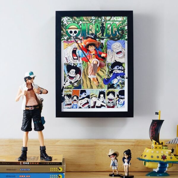 Illuminated One Piece Decorative Art: 3D Luffy Breaking Through Anime Desktop Ornament - A Birthday Gift for Friends and Boys