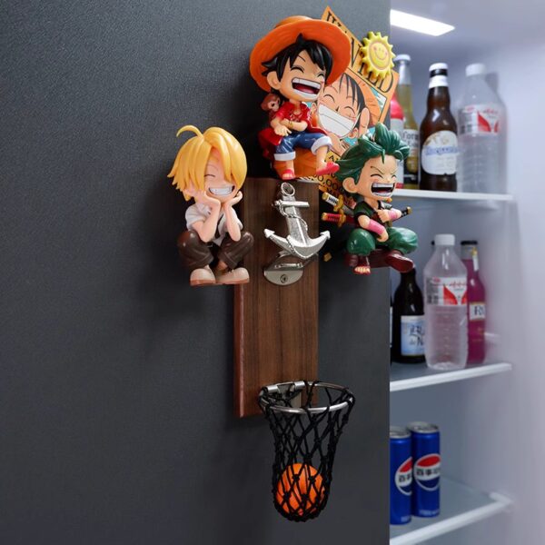 One Piece Refrigerator Magnets - Luffy and Zoro Magnetic Stickers, Creative 3D Cartoon Anime Character Refrigerator Decoration