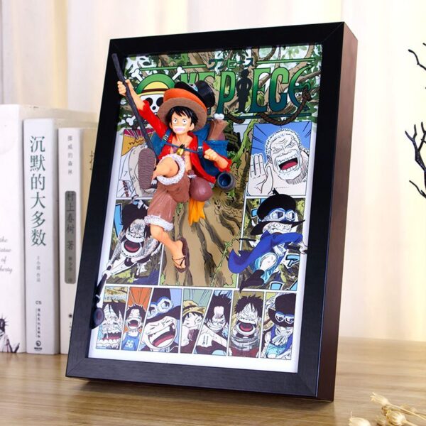 Illuminated One Piece Decorative Art: 3D Luffy Breaking Through Anime Desktop Ornament - A Birthday Gift for Friends and Boys