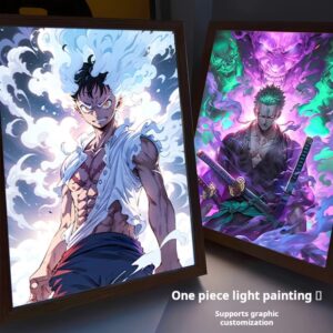 Birthday gift for a guy: One Piece light-up painting for boyfriend or brother, a practical desktop decoration with an advanced