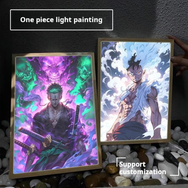 Birthday gift for a guy: One Piece light-up painting for boyfriend or brother, a practical desktop decoration with an advanced