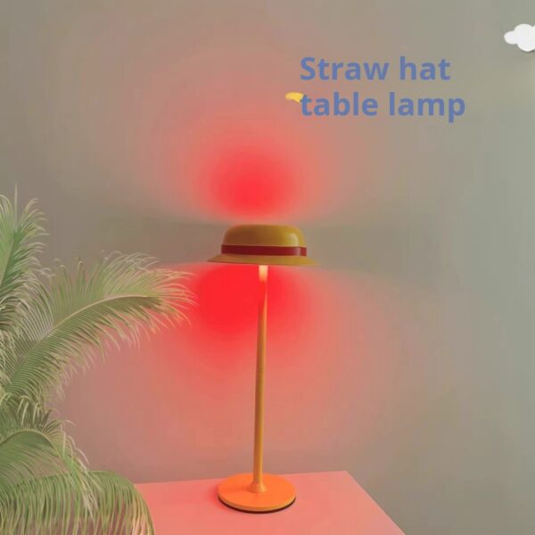 One Piece Luffy Straw Hat Table Lamp Ambient Night Light Bedroom Bedside Desk Decorative Ornament