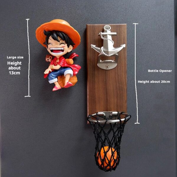 One Piece Refrigerator Magnets - Luffy and Zoro Magnetic Stickers, Creative 3D Cartoon Anime Character Refrigerator Decoration