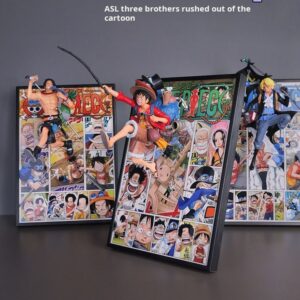 One Piece 3D Figure Painting: Luffy, Ace, and Sabo Burst Out of the Manga, Gear 5 Nika Gift