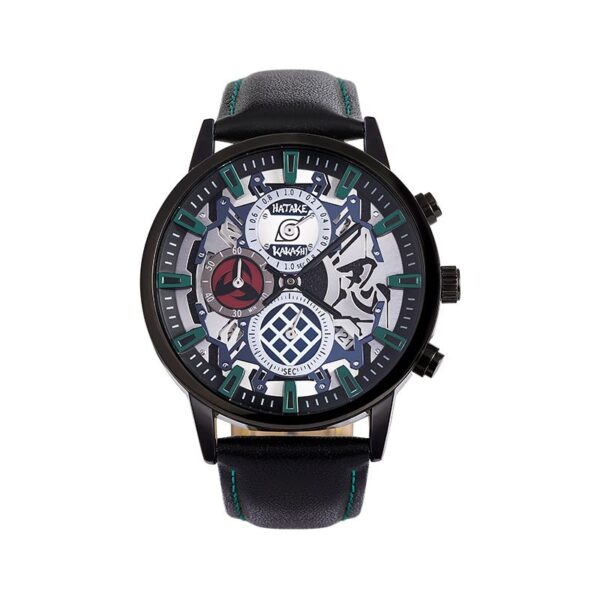 The official Naruto collaboration watch: Anime-themed wristwatch featuring Naruto, Uchiha Sasuke, Itachi, and Kakashi.