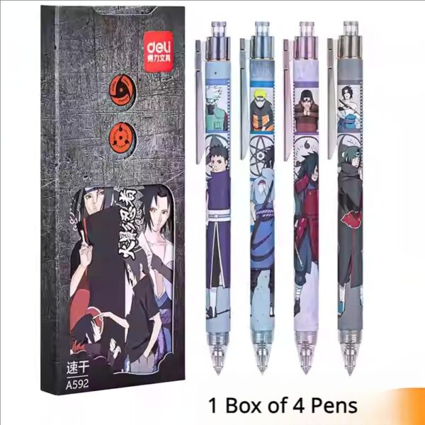 Naruto Retractable Gel Pen, Uchiha Sharingan Bonds, Student Use, Quick-Drying Black Ink Pen, 0.5mm Carbon Pen