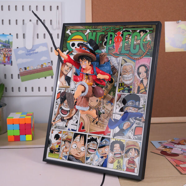 One Piece 3D Figure Painting: Luffy, Ace, and Sabo Burst Out of the Manga, Gear 5 Nika Gift