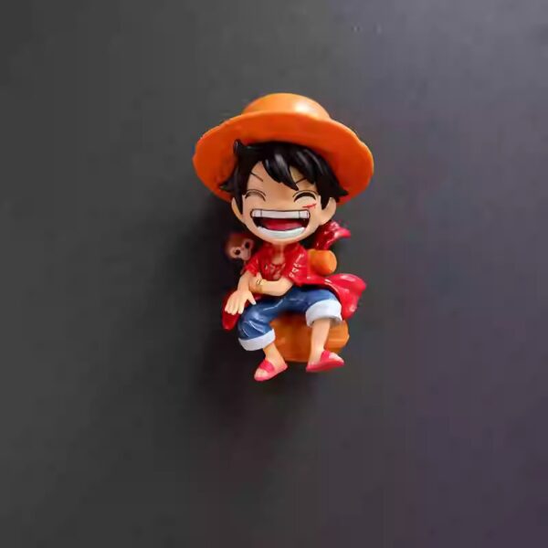 One Piece Refrigerator Magnets - Luffy and Zoro Magnetic Stickers, Creative 3D Cartoon Anime Character Refrigerator Decoration