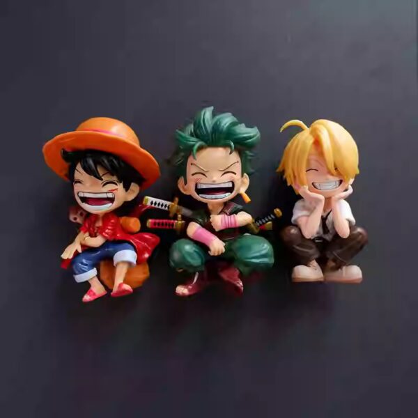 One Piece Refrigerator Magnets - Luffy and Zoro Magnetic Stickers, Creative 3D Cartoon Anime Character Refrigerator Decoration